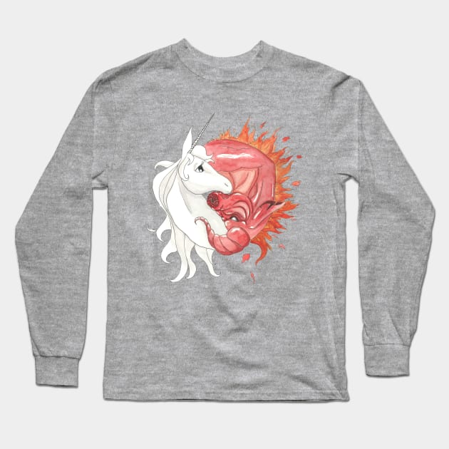 The last unicorn - Yin Yang Long Sleeve T-Shirt by Créa'RiBo